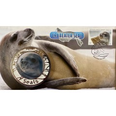 2018 Antarctic Crabeater Seal - PNC Stamp and Medallion Cover 3500 Limited