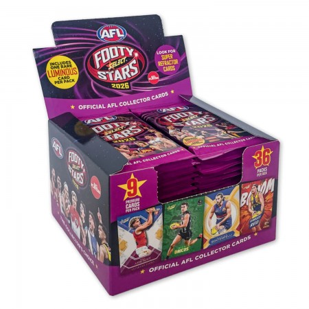 2026 AFL Footy Stars Collector Cards Sealed Box of 36 Packs | 9 Cards Per Pack