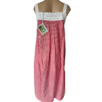 Arabella Nightie | Pin Tucked Laced Red Gingham Print 100% Pure Cotton Voile