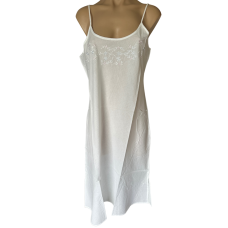 Arabella Nightie | Slip Style White Embroidered 100% Pure Cotton Voile Arabella Nightie | Slip Style White Embroidered 100% Pure Cotton Voile