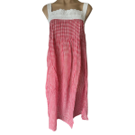 Arabella Nightie | Pin Tucked Laced Red Gingham Print 100% Pure Cotton Voile