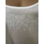 Arabella Nightie |  Slip Style White Embroidered 100% Pure Cotton Voile
