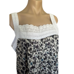 Arabella Nightie | Pin Tucked Lace Ditsy Floral Print 100% Pure Cotton Voile