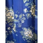 Arabella Nightie | Pin Tucked Lace Royal Blue Floral Print 100% Pure Cotton Voile