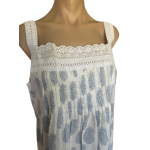 Arabella Nightie | Pin Tucked Lace Dainty Paisley Print 100% Pure Cotton Voile