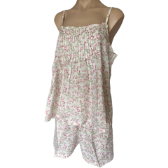 Arabella Pyjama Set | Cami & Shorts Pink Floral 100% Pure Cotton Voile Arabella Pyjama Set | Cami & Shorts Pink Floral 100% Pure Cotton Voile