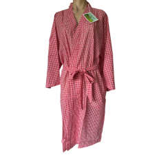 Arabella Robe | Red Gingham Check Dressing Gown Robe 100% Pure Cotton Voile