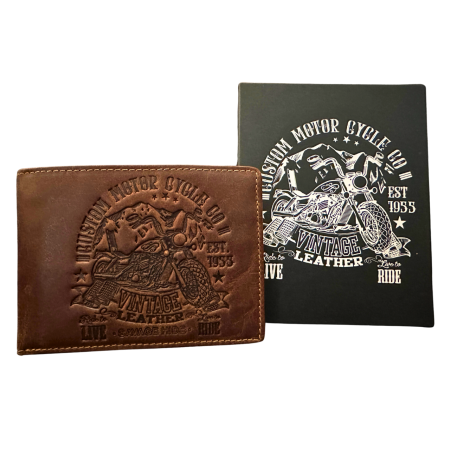 Billy The Kid Custom Motor Cycle Co Mens Brown Leather Wallet