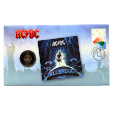 AC/DC Ballbreaker Postal Numismatic Cover Coin & Stamp Folder Set 6500 Limited