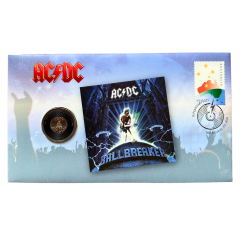 AC/DC Ballbreaker Postal Numismatic Cover Coin & Stamp Folder Set 6500 Limited