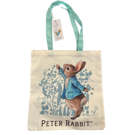 Beatrix Potter Peter Rabbit Poly Cotton Calico Style Tote Library Bag