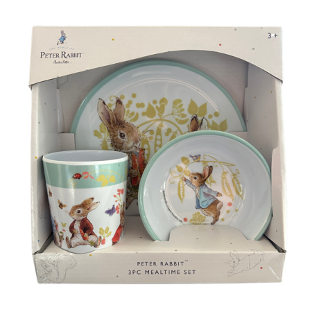 Beatrix Potter Peter Rabbit Melamine 3 Piece Bowl Plate Tumbler Set