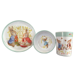 Beatrix Potter Peter Rabbit Melamine 3 Piece Bowl Plate Tumbler Set