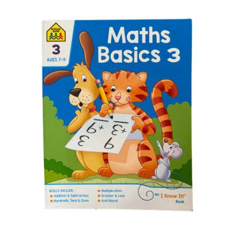 School Zone by Hinkler Maths Basics 3 Activity Book | 3 for Ages 7 - 9