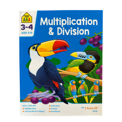 School Zone by Hinkler Multiplication & Division Activity Book | 3 - 4 for Ages 8 - 10