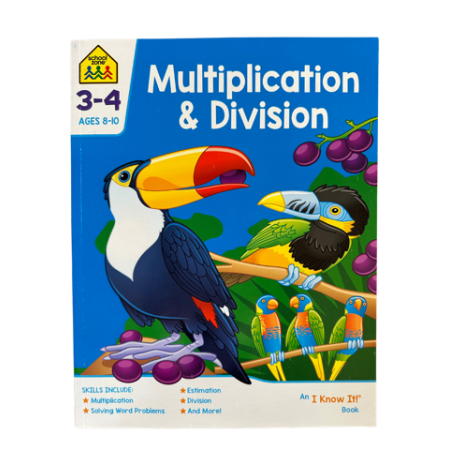 School Zone by Hinkler Multiplication & Division Activity Book | 3 - 4 for Ages 8 - 10