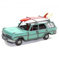 Boyle Industries Teal EH Tin Automobilia Collector Surf Station Wagon | 29cm