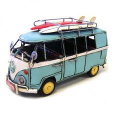 Boyle Industries Blue VW Surfer Tin Automobilia Collector Volkswagon Kombi Van | 20cm