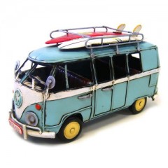 Boyle Industries Blue VW Surfer Tin Automobilia Collector Volkswagon Kombi Van | 20cm
