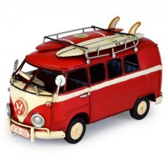 Boyle Industries Red VW Surfer Tin Automobilia Collector Volkswagon Kombi Van | 20cm