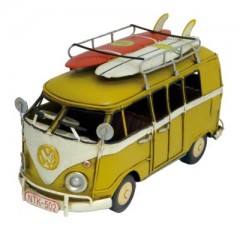 Boyle Industries Yellow VW Surfer Tin Automobilia Collector Volkswagon Kombi Van | 20cm