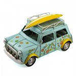 Boyle Industries Blue Flower Surfer Tin Automobilia Collector Morris Mini Car | 25cm