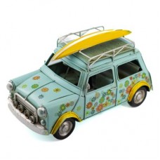 Boyle Industries Blue Flower Surfer Tin Automobilia Collector Morris Mini Car | 25cm