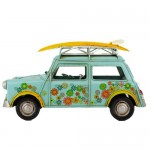 Boyle Industries Blue Flower Surfer Tin Automobilia Collector Morris Mini Car | 25cm