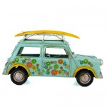 Boyle Industries Blue Flower Surfer Tin Automobilia Collector Morris Mini Car | 25cm