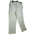 Womens Noni B Flat Front 7/8 Length White Linen Pants | Size 12