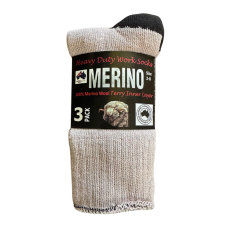 Socks R Us 100% Merino Wool Heavy Duty Work Socks |  3 Pack Size 2 - 8