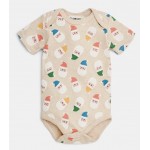 Gem Look 100% Organic Cotton 6 Piece Gift Boxed Baby Set for 0 to 6 Months | Beige Santa