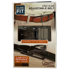 Sure Fit Easy Slide Adjustable Reversible Belt | Brown & Black Reversible Leather