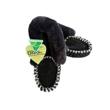 SOXnUGGS 100% Premium Sheepskin Adult Moccasins |  Black