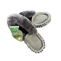 SOXnUGGS 100% Premium Sheepskin Adult Moccasins |  Grey