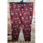 Ladies Sara So Slimming Soft Stretch Waist Pants | Burnt Orange Floral