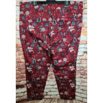 Ladies Sara So Slimming Soft Stretch Waist Pants | Burnt Orange Floral