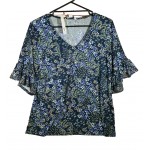 Womens Rockmans Elbow Sparkle Sleeve Print Top | Multicoloured