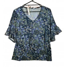 Womens Rockmans Elbow Sparkle Sleeve Print Top | Multicoloured Womens Rockmans Elbow Sparkle Sleeve Print Top | Multicoloured