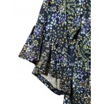 Womens Rockmans Elbow Sparkle Sleeve Print Top | Multicoloured