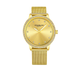 Stuhrling Original Dorset Quartz Crystal Mesh Band Watch | Gold