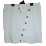 Ladies Rockmans White Button Front Knee Length Skirt |  Size 18