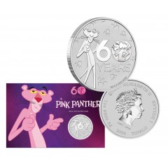 2024 Tuvalu Pink Panther 60 Years $1 1oz 99.9% Silver - Frosted UNC Coin Perth Mint
