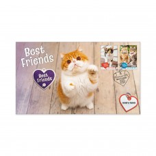 2025 Best Friends Heart Shape Limited Medallion FDC Cover | Cats