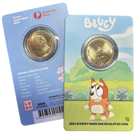 2024 RAM $1 Privy Mark Bluey Coin-In-Card | Bingo