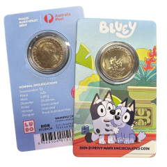 2024 RAM $1 Privy Mark Bluey Coin-In-Card | Muffin & Socks