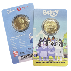 2024 RAM $1 Privy Mark Bluey Coin-In-Card | Stripe, Trixie & Nana