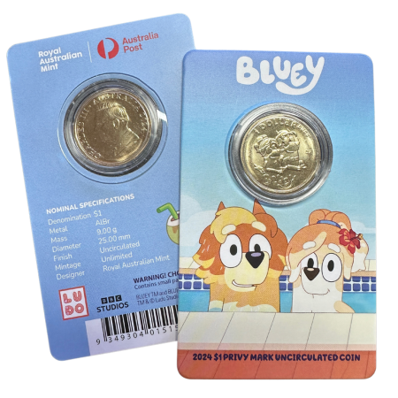 2024 RAM $1 Privy Mark Bluey Coin-In-Card | Rad & Frisky