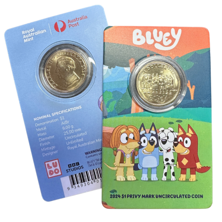 2024 RAM $1 Privy Mark Bluey Coin-In-Card | Bluey & Friends