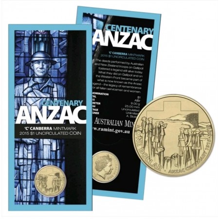 2015 Australian $1 RAM Uncirculated Coin | Centenary ANZAC 'C' Mintmark